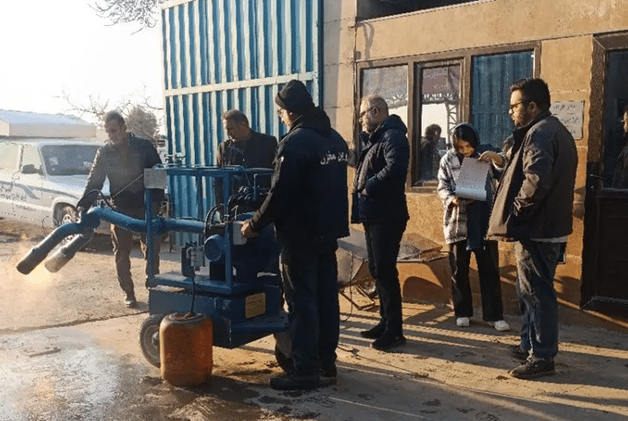 بازدید و بازرسی دستگاه شعله افکن و گاری حمل گوساله